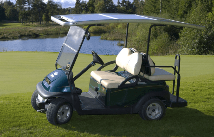 Solar energy golf carts, savings, off grid, charging